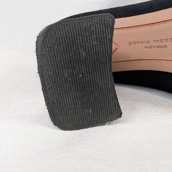 Sophia Webster Felicity Black Suede Leopard Crystal Heel Boots Size 36.5 Womens - Picture 10 of 12